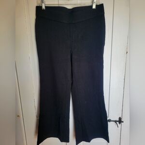 NWOTs Ralph Lauren/Polo Black Ponte Pull-On Pants. Petite Large. Flare bottom.